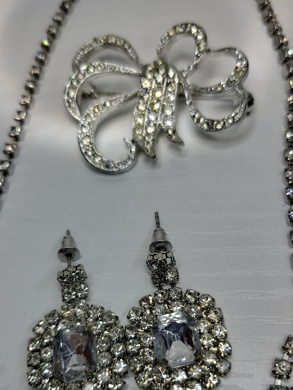 Vintage Rhinstone Silver-Tone Bundle - Picture 4 of 4